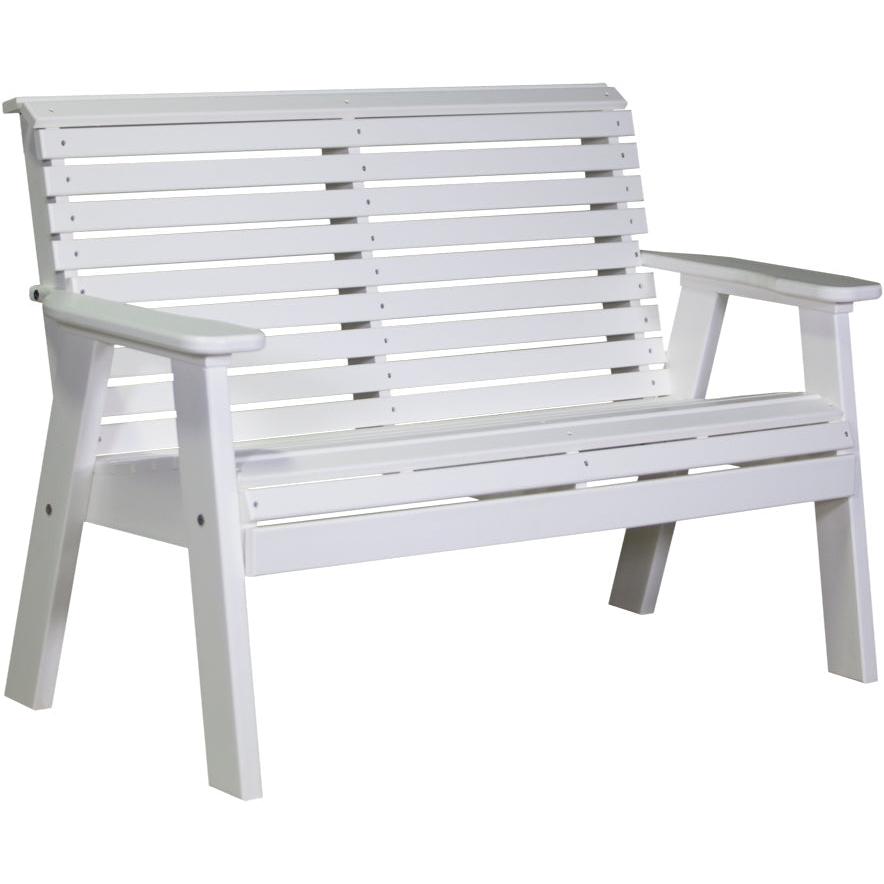 LC4PPBW-LuxCraft-Plain Bench - 4'-White-Pangaea Patio