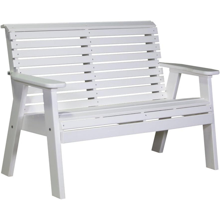 LC4PPBW-LuxCraft-Plain Bench - 4'-White-Pangaea Patio