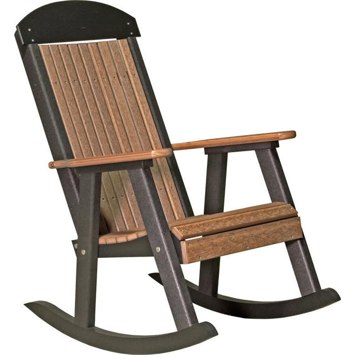 LCPPRAMB-LuxCraft-Porch Rocker-Antique Mahogany Black-Pangaea Patio