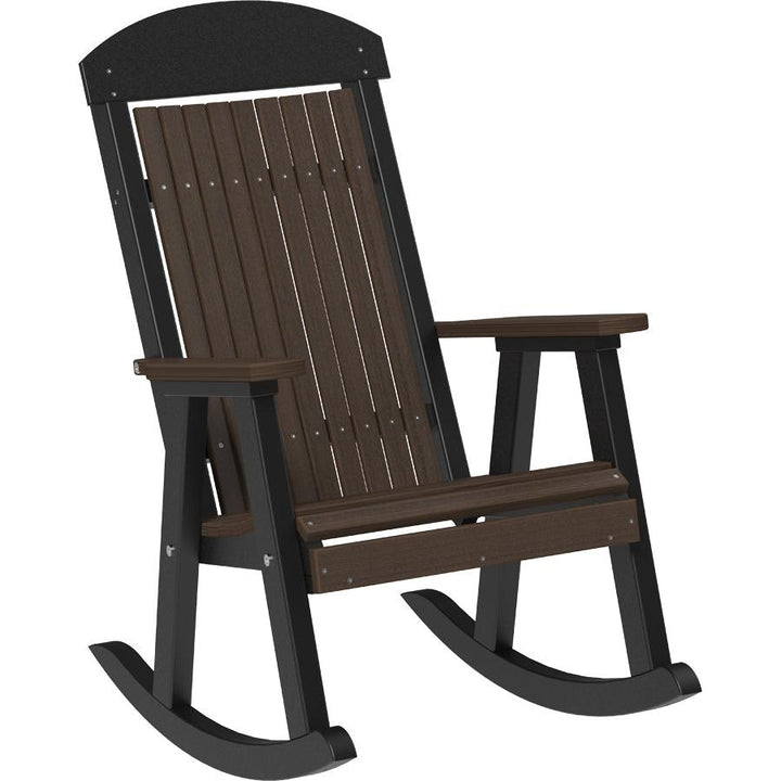 LCPPRBZWB-LuxCraft-Porch Rocker-Coastal Gray Black-Pangaea Patio