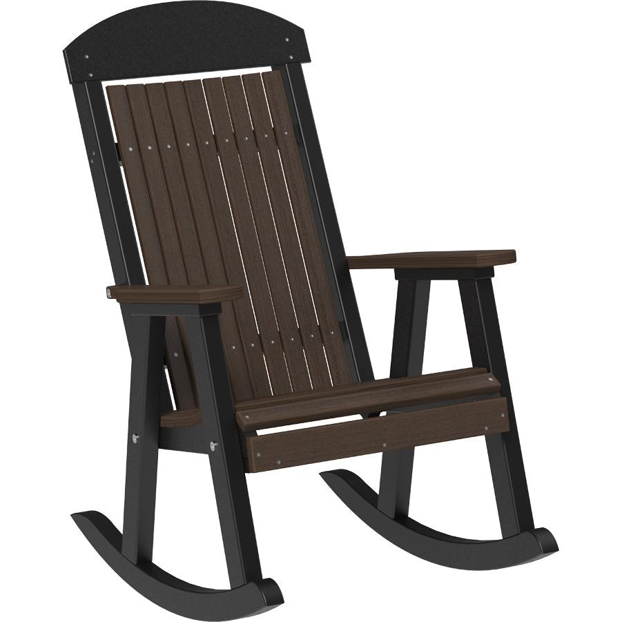 LCPPRBZWB-LuxCraft-Porch Rocker-Coastal Gray Black-Pangaea Patio