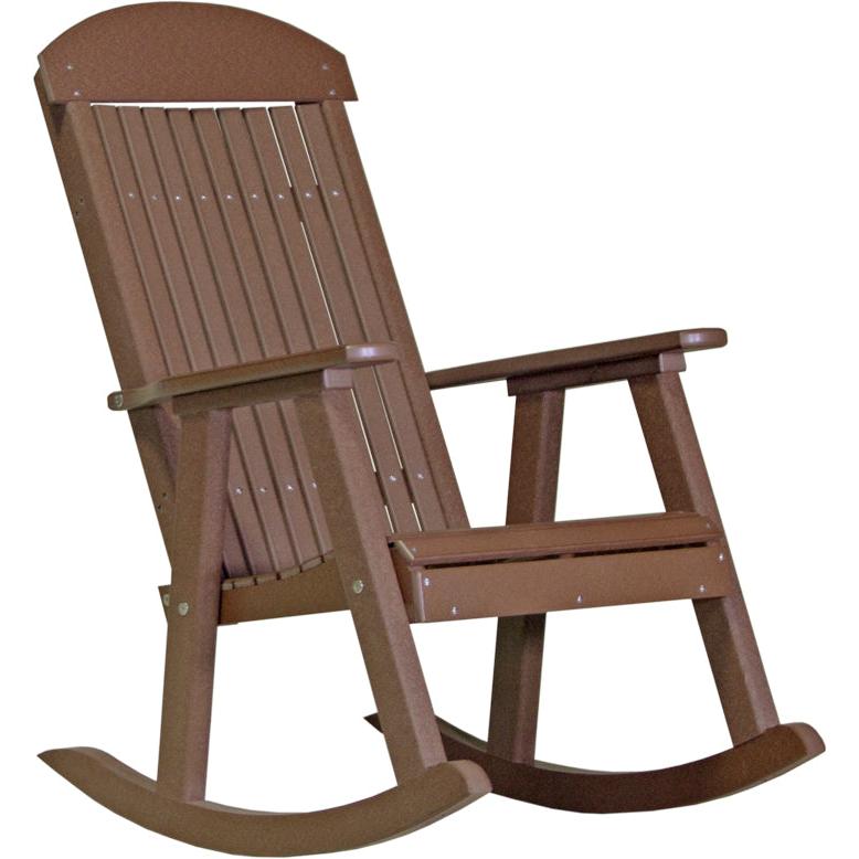 LCPPRCBR-LuxCraft-Porch Rocker-Chestnut Brown-Pangaea Patio