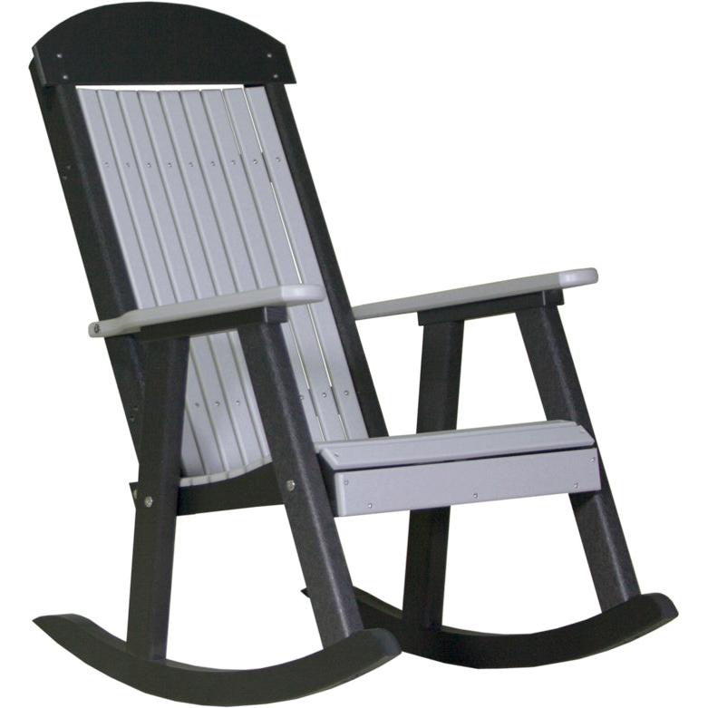 LCPPRDGB-LuxCraft-Porch Rocker-Dove Gray Black-Pangaea Patio