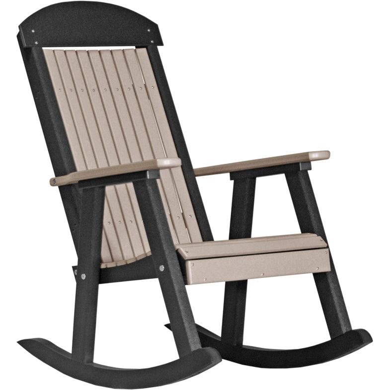 LCPPRWWB-LuxCraft-Porch Rocker-Weatherwood Black-Pangaea Patio