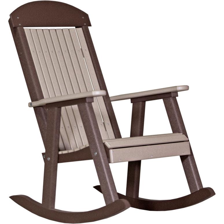 LCPPRWWCBR-LuxCraft-Porch Rocker-Weatherwood Chestnut Brown-Pangaea Patio
