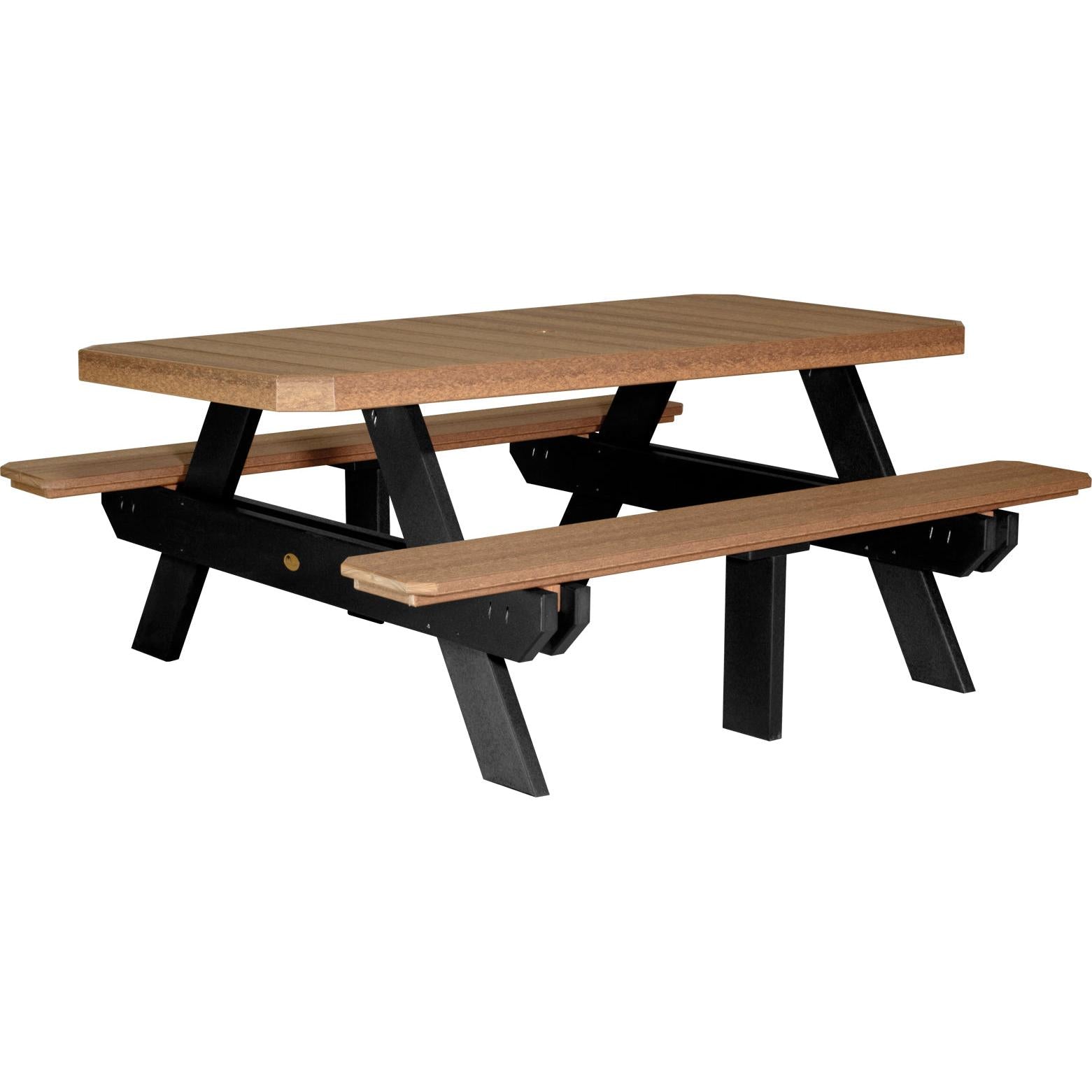 LCP6RPTAMB-LuxCraft-Rectangular Picnic Table-Cedar Black-Pangaea Patio