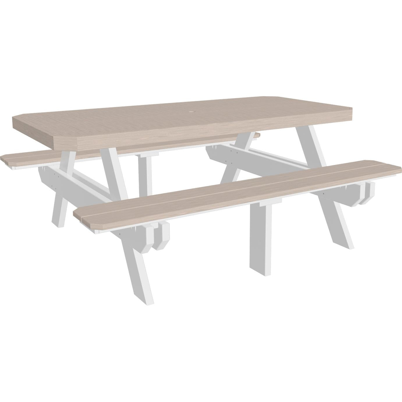 LCP6RPTBIW-LuxCraft-Rectangular Picnic Table-Chestnut Brown-Pangaea Patio
