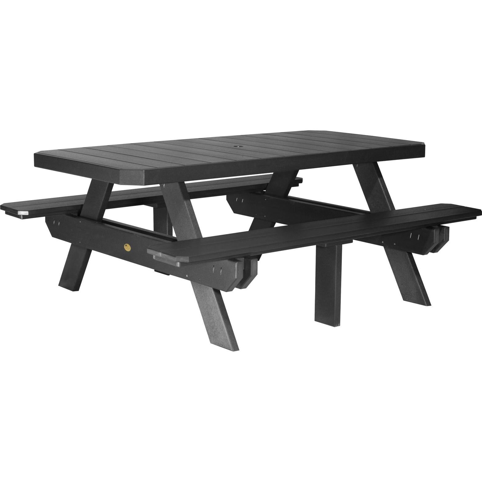 LCP6RPTBK-LuxCraft-Rectangular Picnic Table-Cherrywood Black-Pangaea Patio