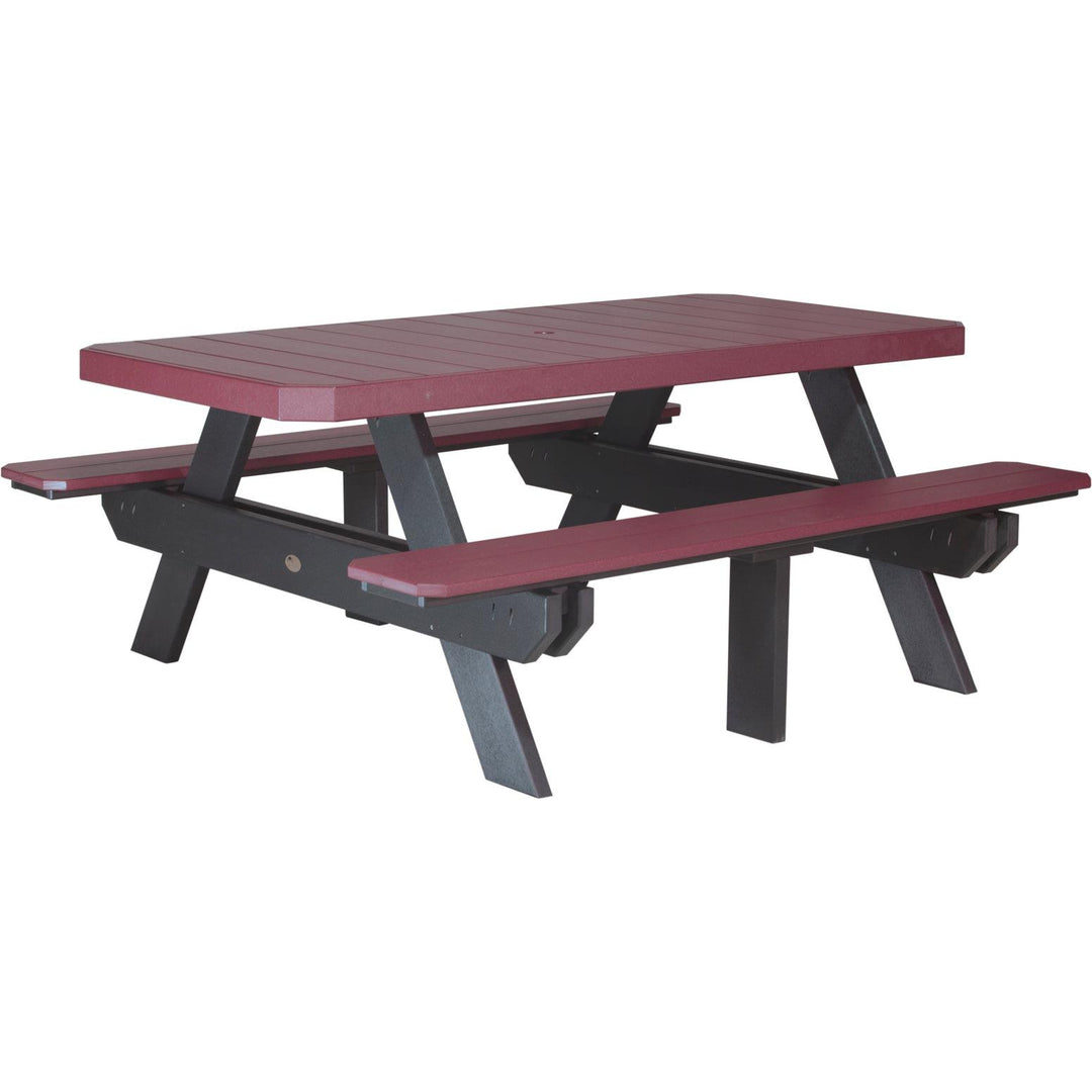 LCP6RPTCHB-LuxCraft-Rectangular Picnic Table-Dove Gray Slate-Pangaea Patio