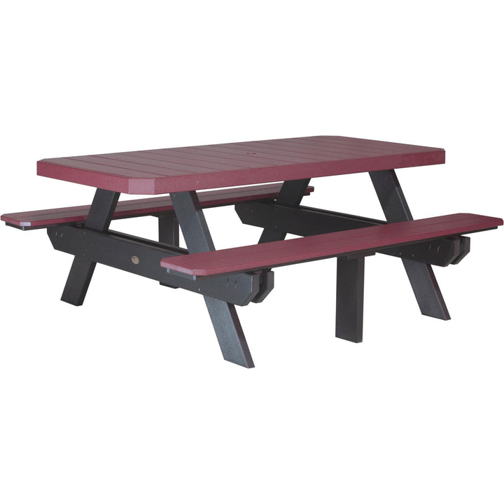 LCP6RPTCHB-LuxCraft-Rectangular Picnic Table-Dove Gray Slate-Pangaea Patio