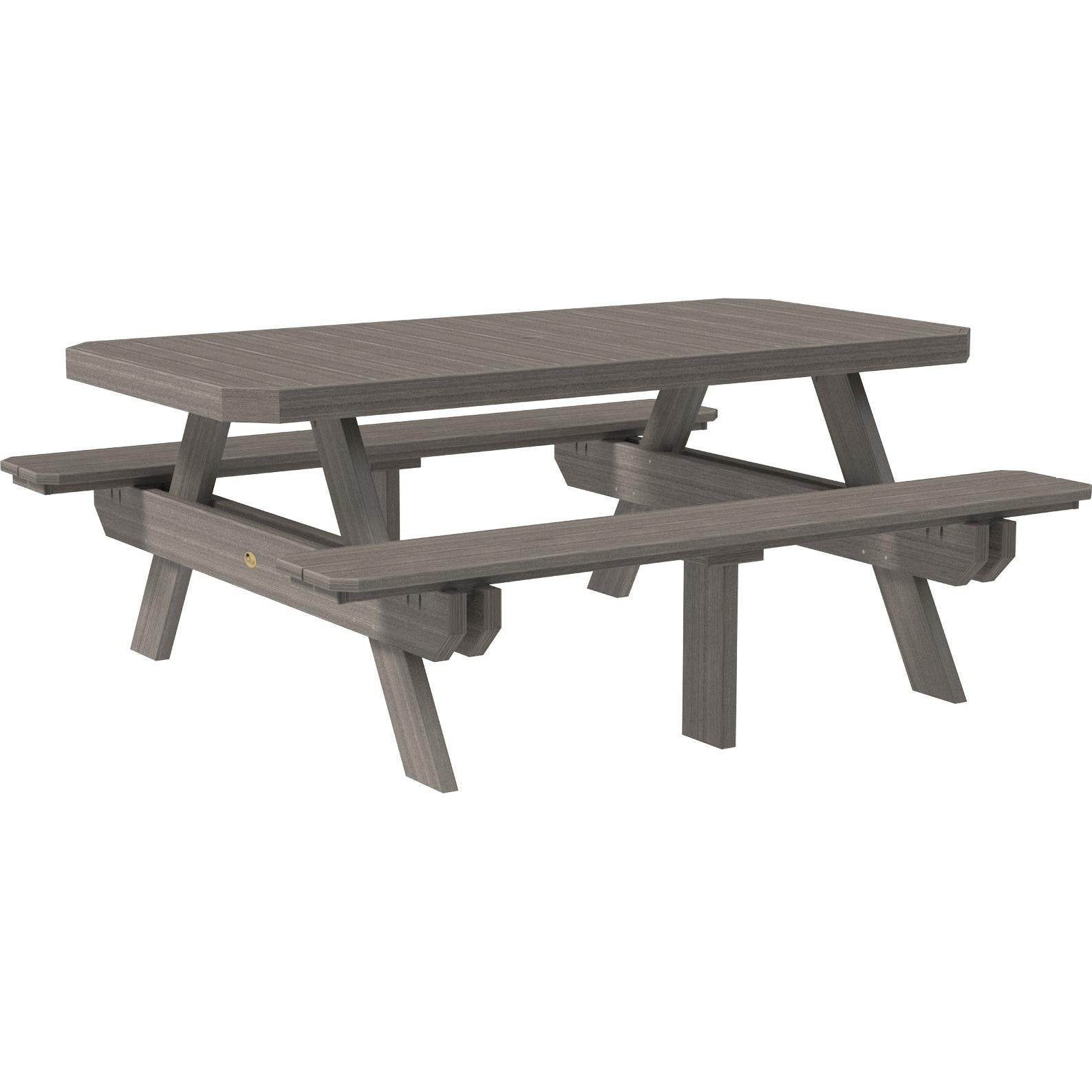 LCP6RPTCG-LuxCraft-Rectangular Picnic Table-Weatherwood-Pangaea Patio
