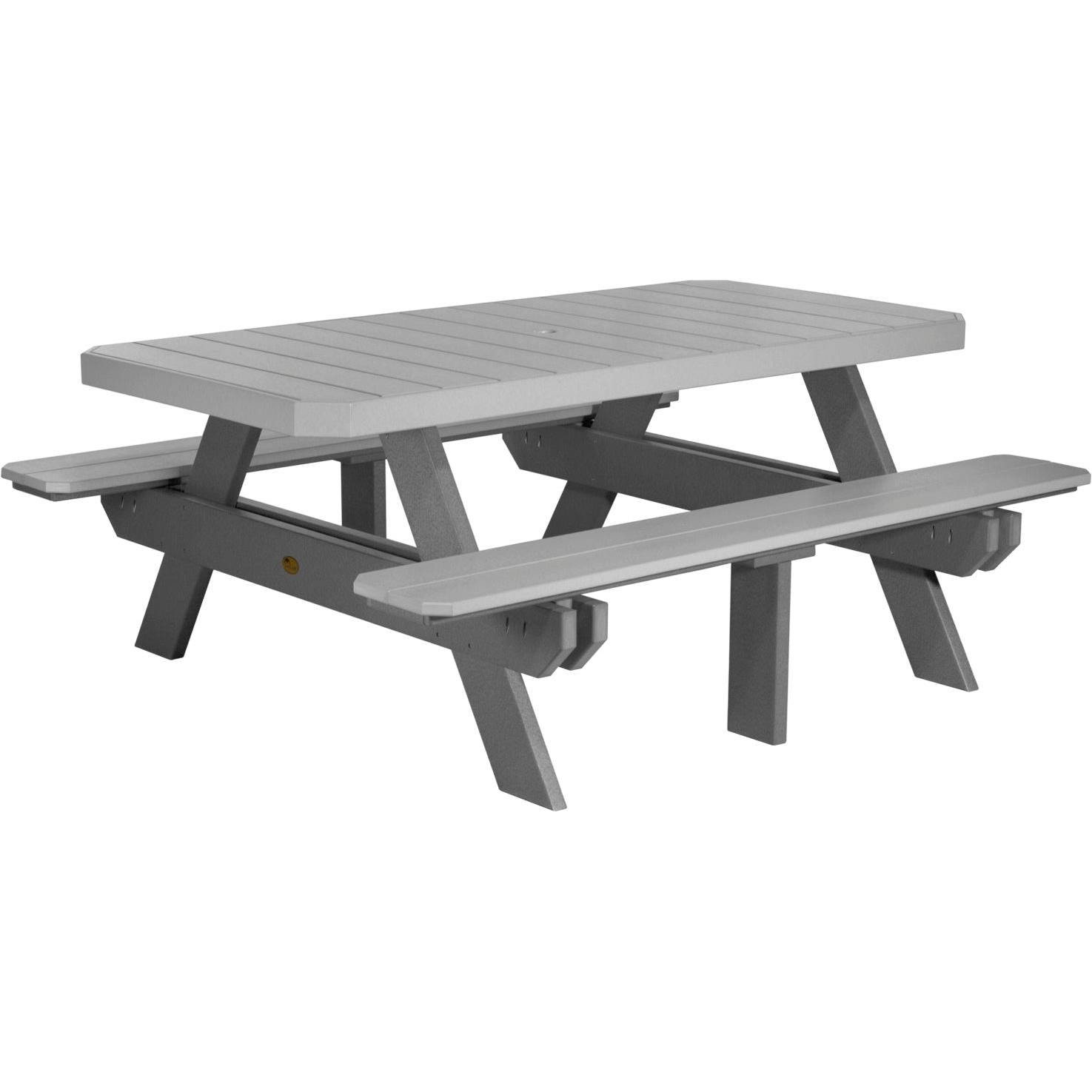 LCP6RPTDGS-LuxCraft-Rectangular Picnic Table-White-Pangaea Patio