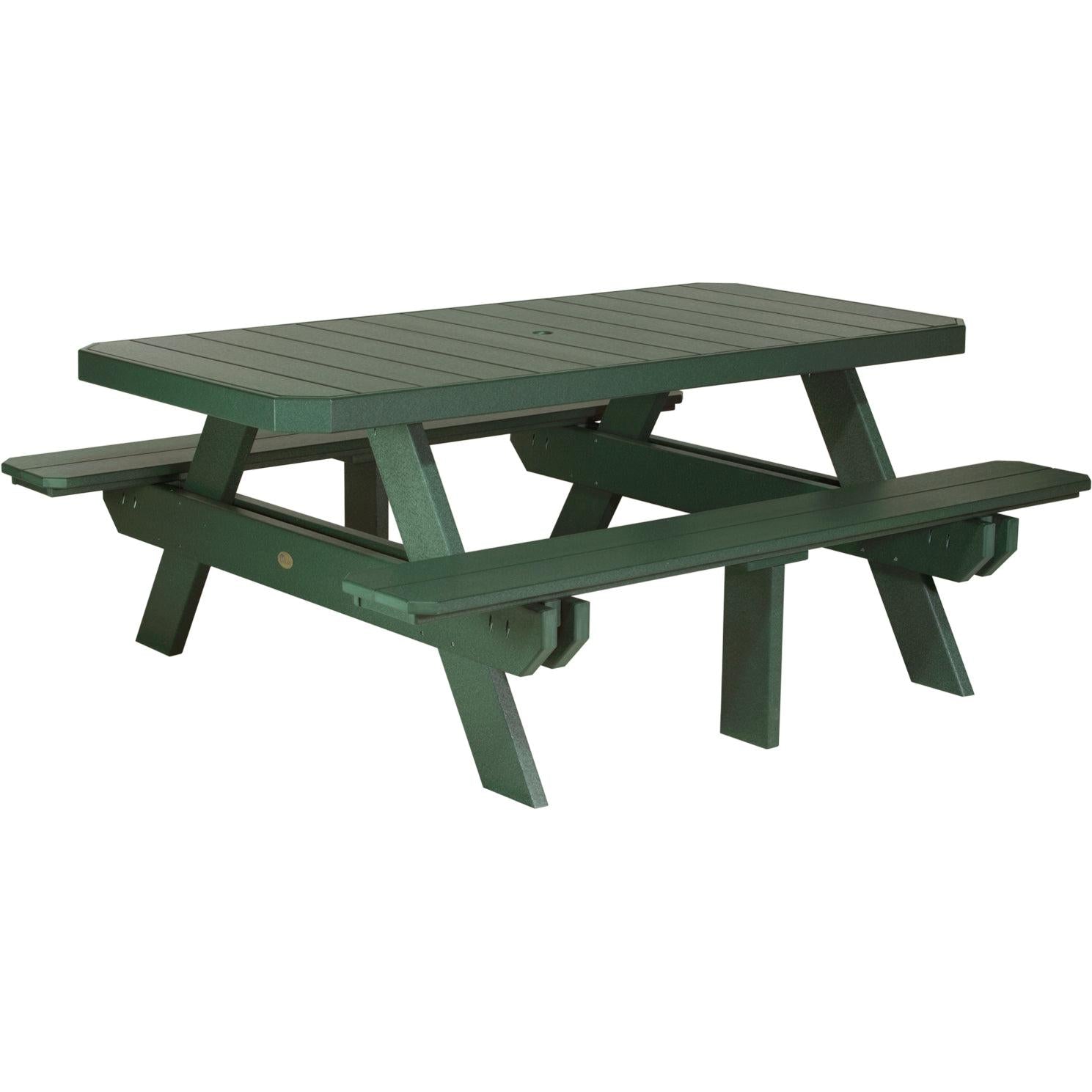 LCP6RPTG-LuxCraft-Rectangular Picnic Table-Antique Mahogany-Pangaea Patio