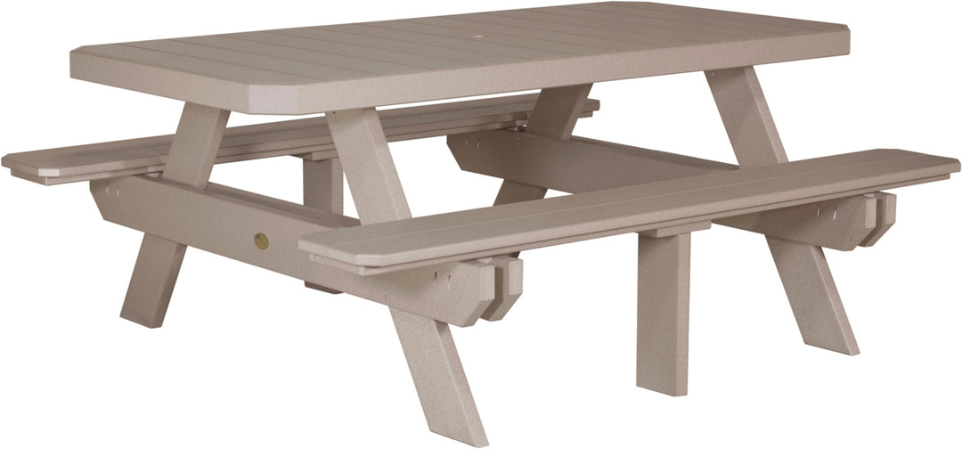 LCP6RPTWW-LuxCraft-Rectangular Picnic Table-Pangaea Patio