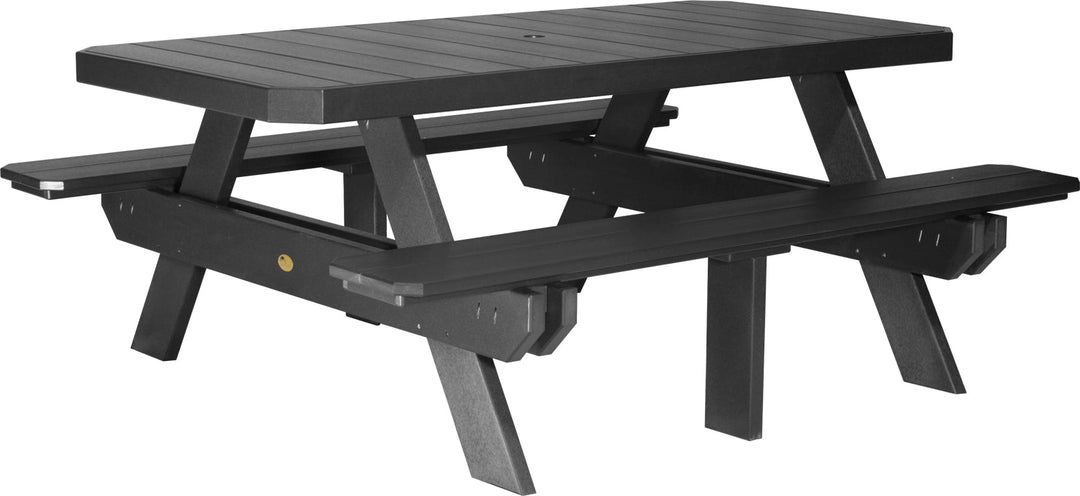 LCP6RPTBK-LuxCraft-Rectangular Picnic Table-Pangaea Patio