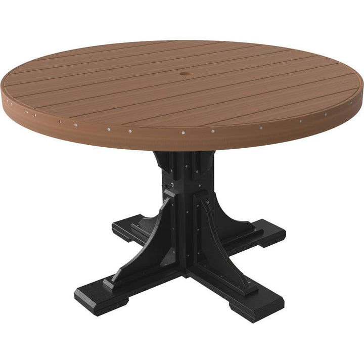 LCP4RTWWD-LuxCraft-Round Table-Dining-Weatherwood-Pangaea Patio
