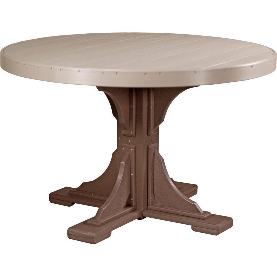 LCP4RTDGBD-LuxCraft-Round Table-Dining-Dove Gray Black-Pangaea Patio