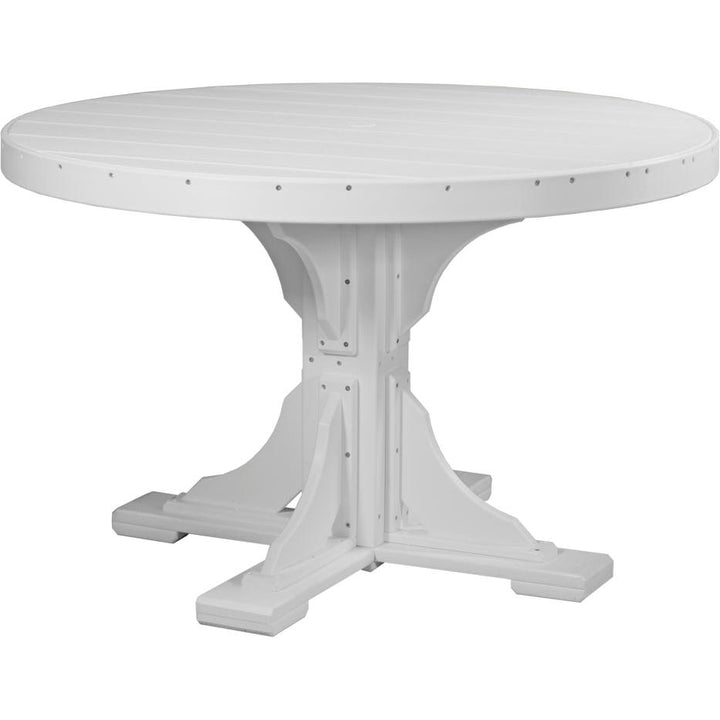LCP4RTDGSD-LuxCraft-Round Table-Dining-Dove Gray Slate-Pangaea Patio