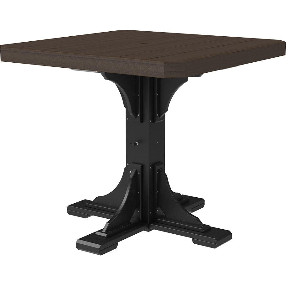 LCP41STWWBD-LuxCraft-Square Table-Dining-Weatherwood Black-Pangaea Patio