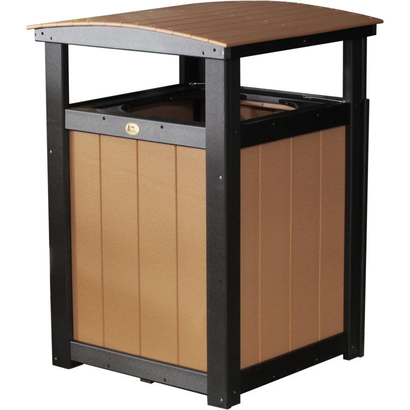 LCPTCCB-LuxCraft-Trash Can-Cedar Black-Pangaea Patio