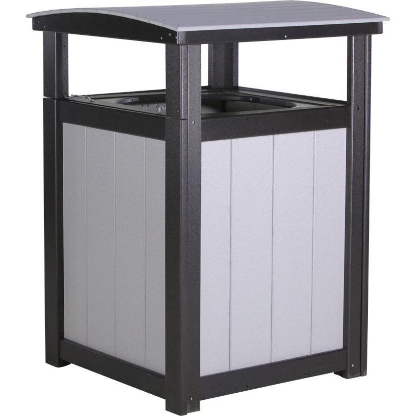 LCPTCDGB-LuxCraft-Trash Can-Dove Gray Black-Pangaea Patio