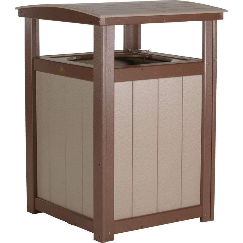 LCPTCWWCBR-LuxCraft-Trash Can-Weatherwood Chestnut Brown-Pangaea Patio