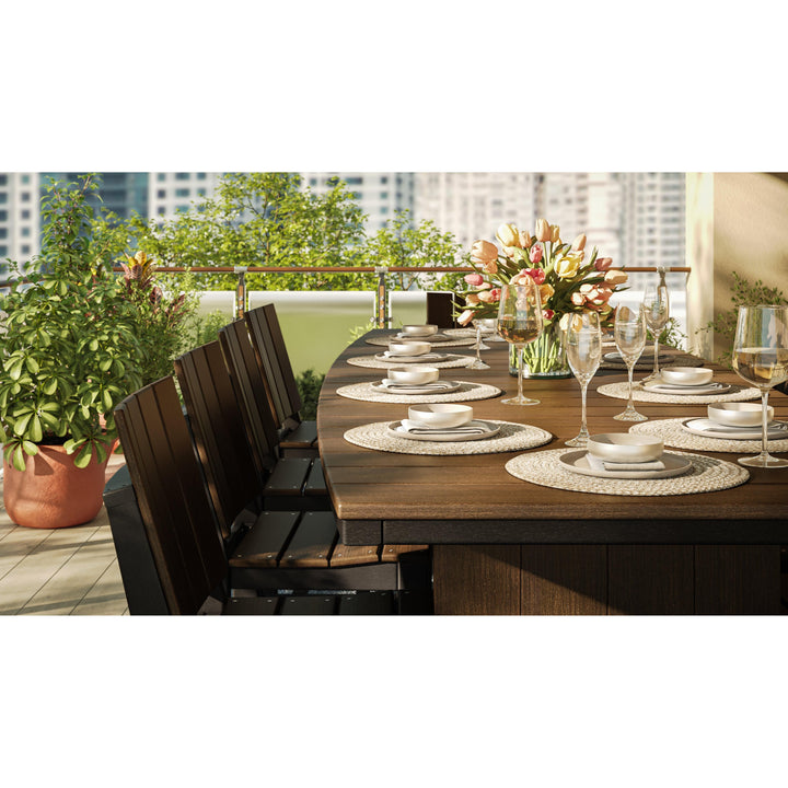 -LuxCraft-Urban Oval Dining Table (48" x 120")-Pangaea Patio-Lifestyle Image