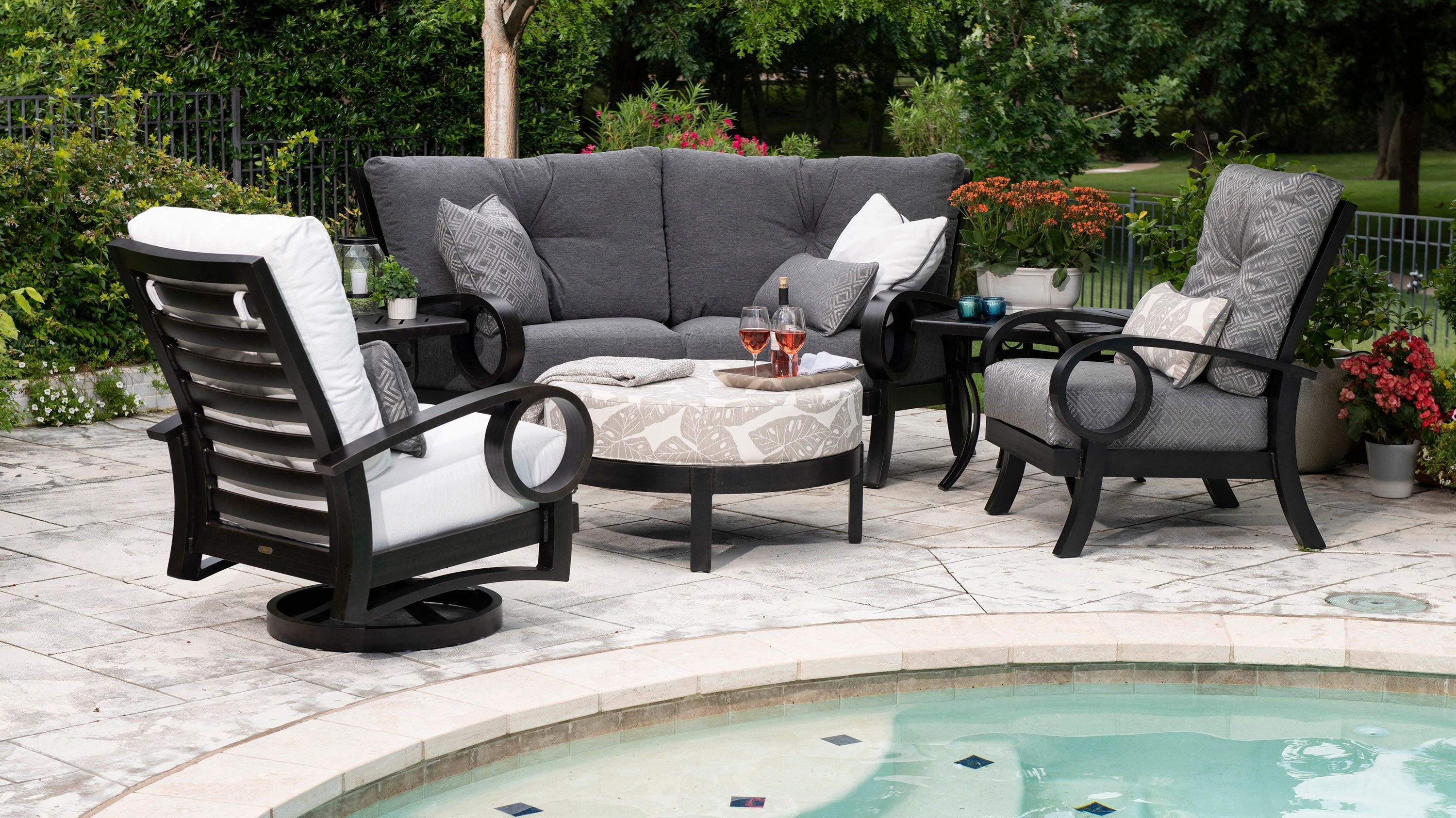 -Mallin-Eclipse Swivel Rocking Lounge Chair-Pangaea Patio