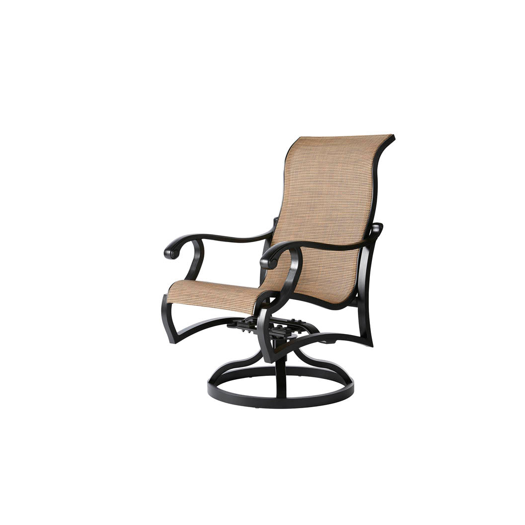 MVO-163-Mallin-Volare Sling Swivel Rocking Dining Arm Chair-Pangaea Patio