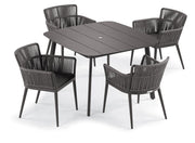 Nette 5-Piece 45" Dining Table & Armchair Set