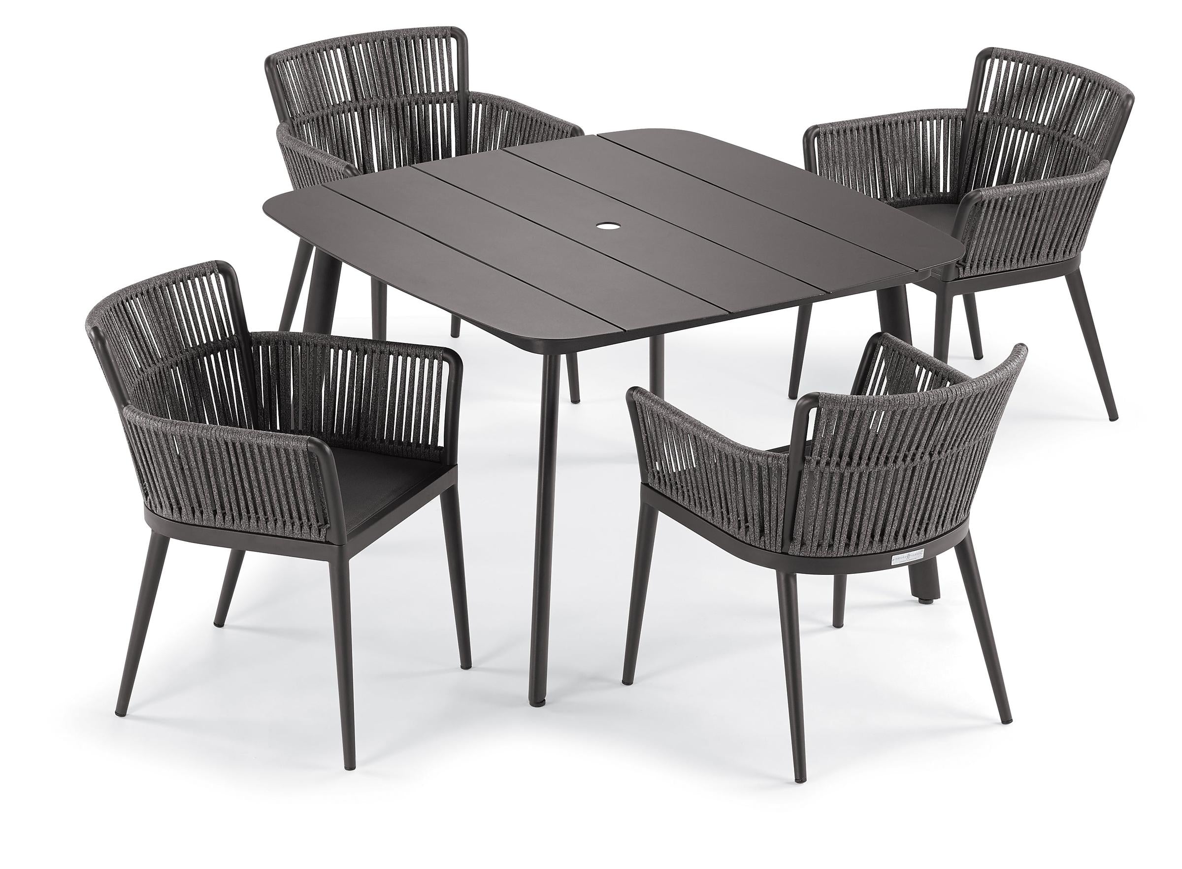 Nette 5-Piece 45" Dining Table & Armchair Set