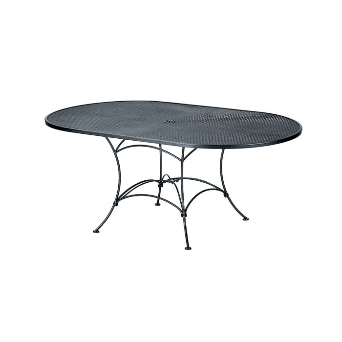 42" x 72" Iron Oval Dining Umbrella Table