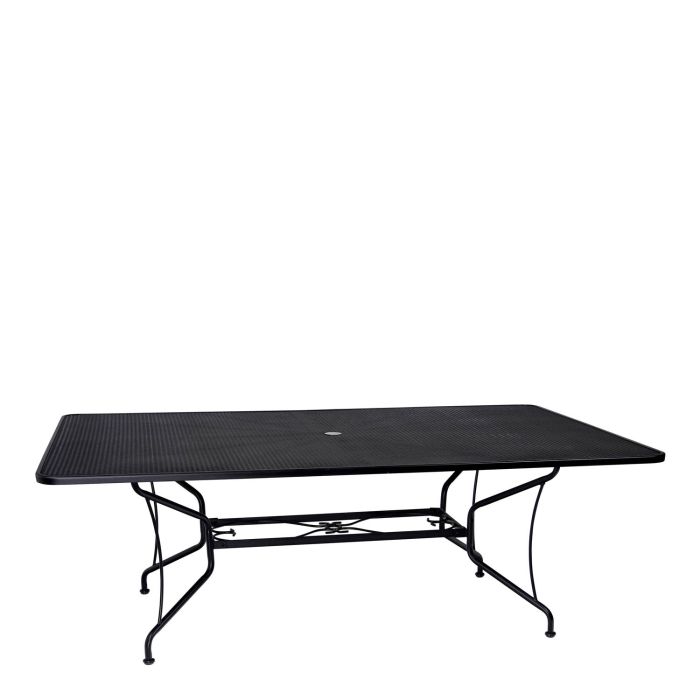 60" x 84" Iron Rectangular Dining Umbrella Table