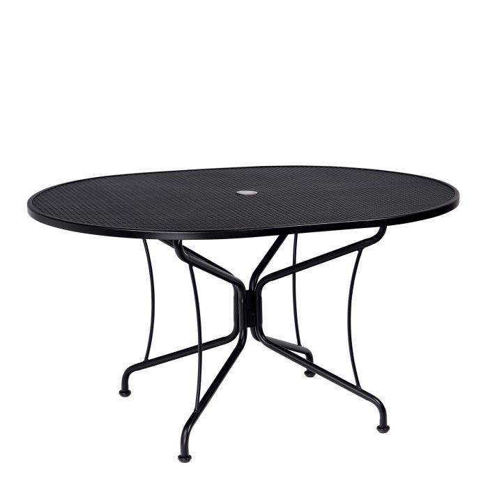 42" x 54" Iron Oval Dining Umbrella Table 8-Spoke