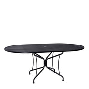42" x 72" Iron Oval Dining Umbrella Table 8-Spoke