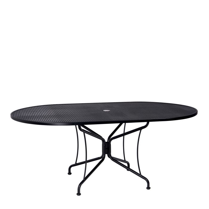 42" x 72" Iron Oval Dining Umbrella Table 8-Spoke