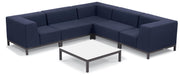 Koral 6-Piece Modular L-Shape Sectional & Coffee Table Set - Spectrum Indigo Upholstery