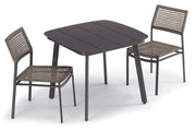 Eiland 3-Piece 36" Square Dining Table - Carbon W/ Mocha Finish
