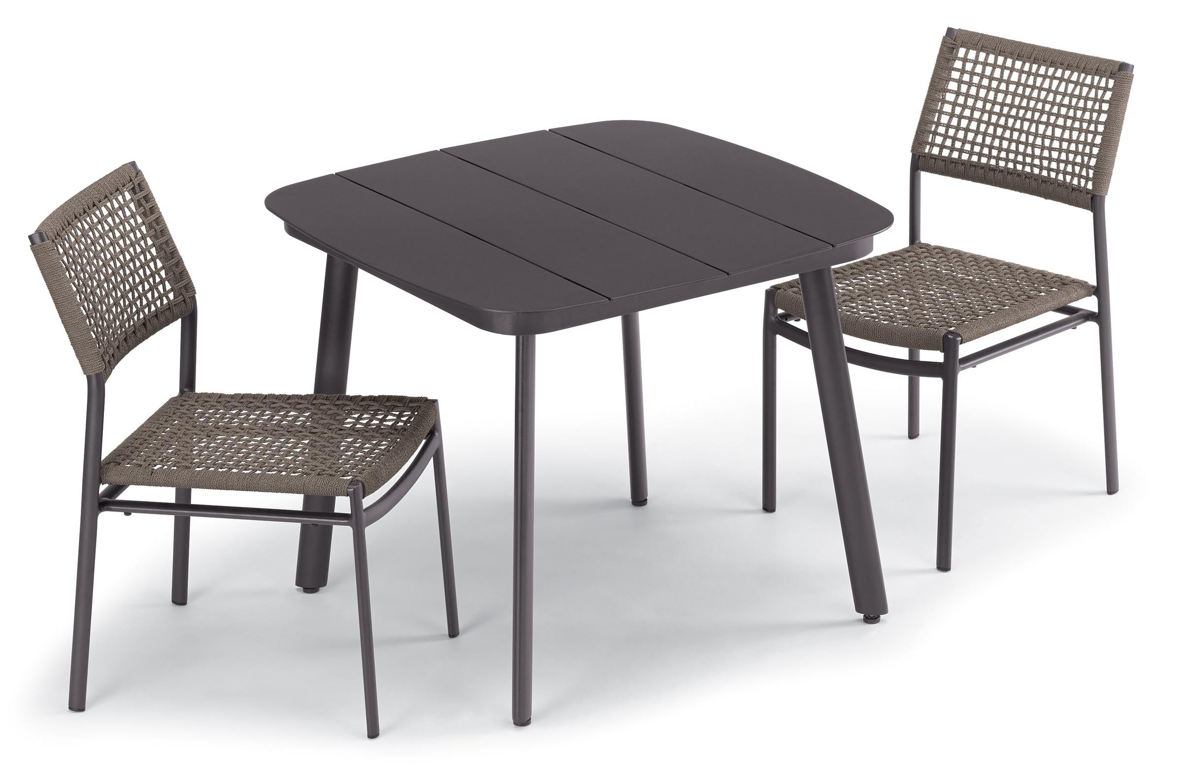 Eiland 3-Piece 36" Square Dining Table - Carbon W/ Mocha Finish