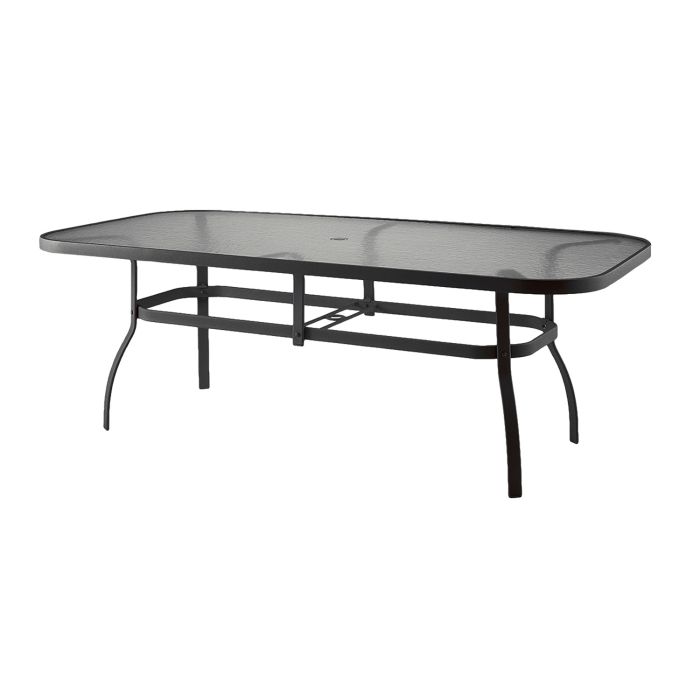 45" x 91" Deluxe Obscure Glass Rectangular Dining Umbrella Table
