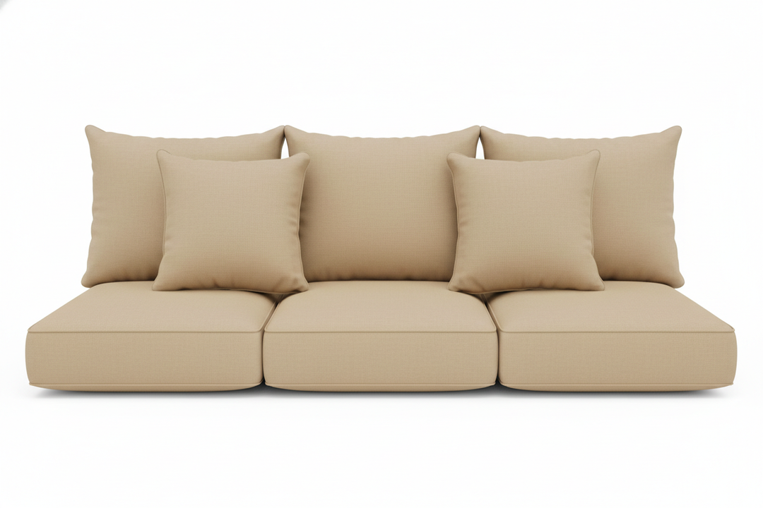 Replacement sofa cushions only. 3 seat and 3 back cushions with no dimples or cording