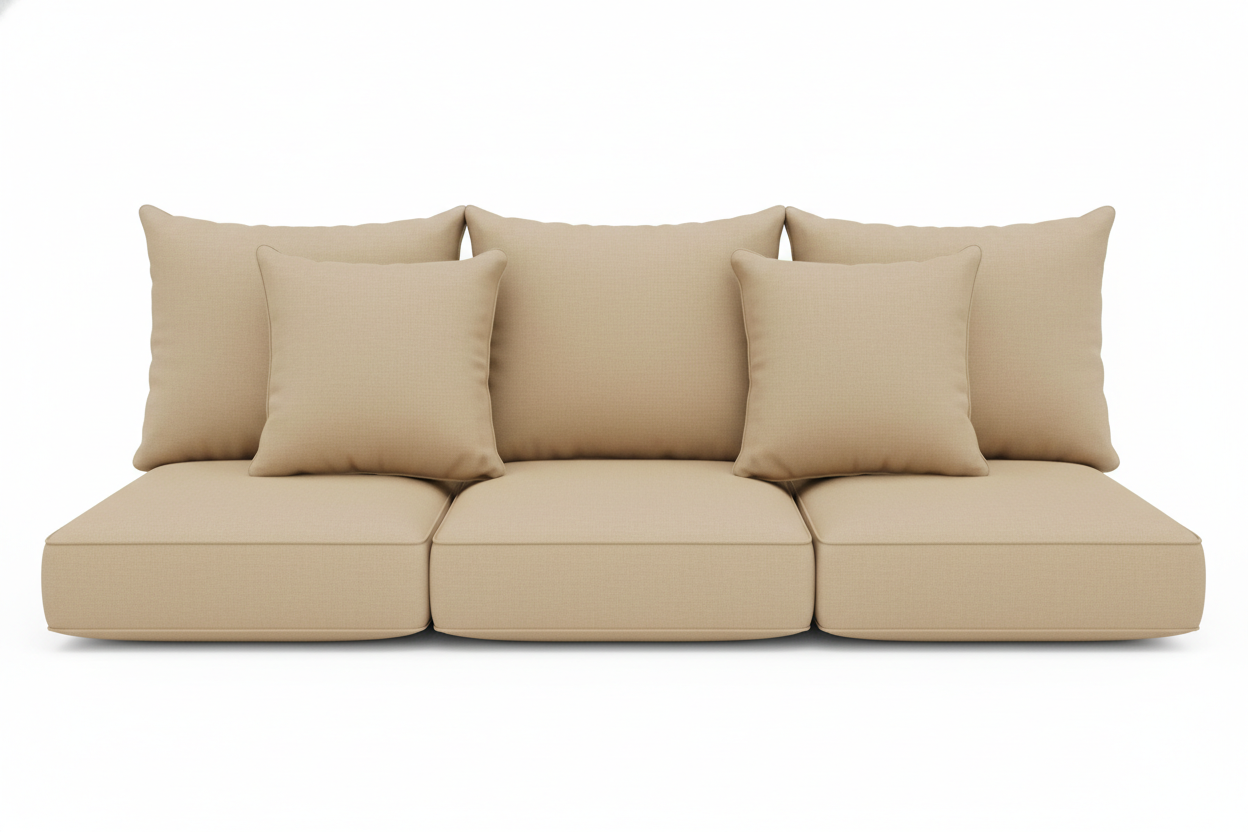 Replacement sofa cushions only. 3 seat and 3 back cushions with no dimples or cording