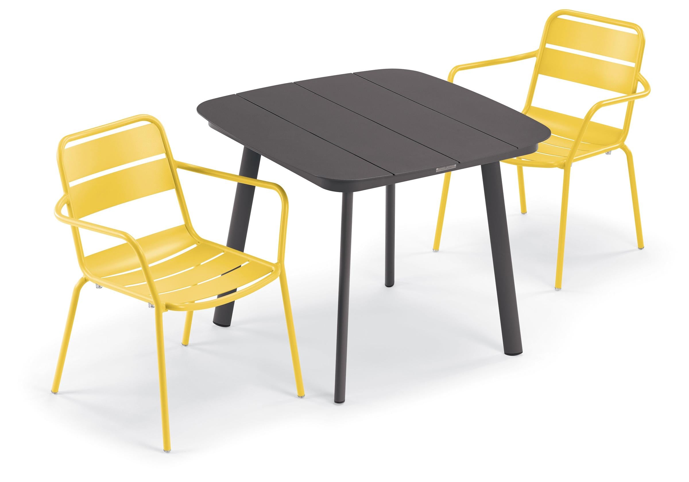 Kapri 3-Piece Dining Table and Armchair Set - Saffron