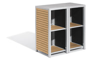 Travira 2-Piece Modular Valet Shelves Bases Set - Tekwood Natural