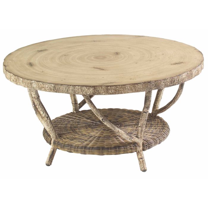 River Run Coffee Table With Faux Birch Top