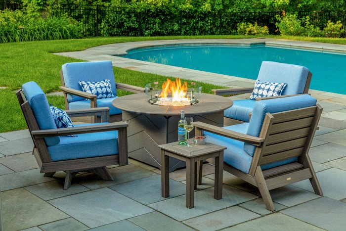 -Seaside Casual-Aura 50" Round Fire Table-Pangaea Patio