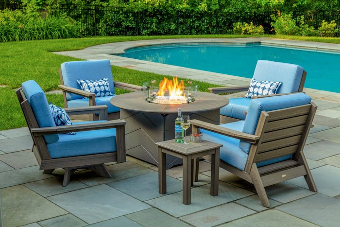 SC901-Seaside Casual-Aura 50" Round Fire Table-Pangaea Patio