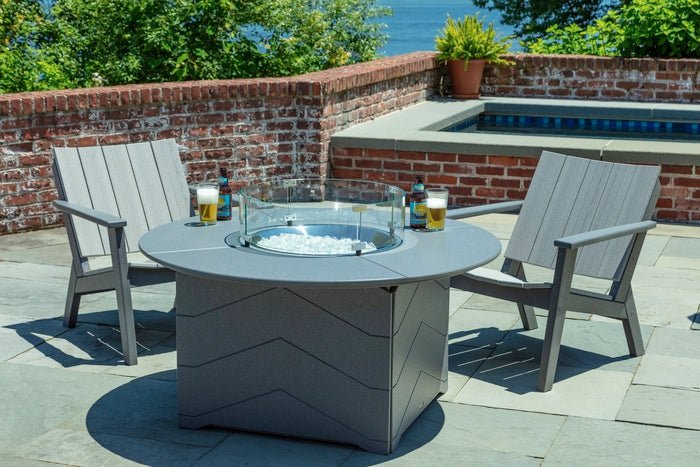 SC901-Seaside Casual-Aura 50" Round Fire Table-Pangaea Patio