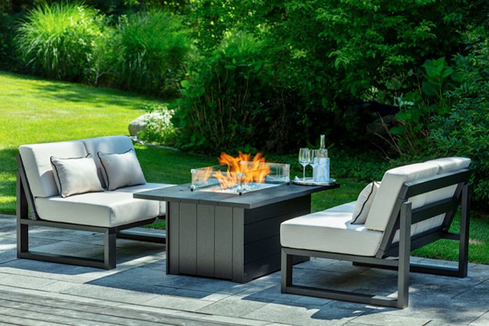 -Seaside Casual-Aura 53" Fire Table-Pangaea Patio-Lifestyle Image