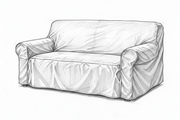 Sketch of a Furniture Cover, covering a loveseat